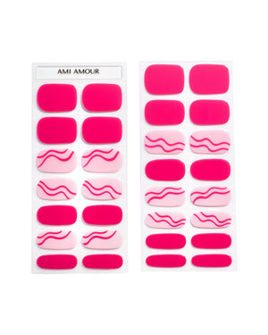 Pink Surf Swirl gel nail strips - Ami Amour