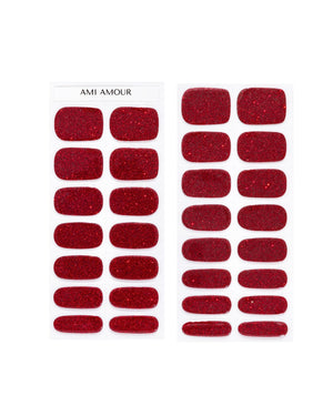 Glittering Garnet gel nail strips - Ami Amour