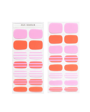 Coral Cabana gel nail strip set